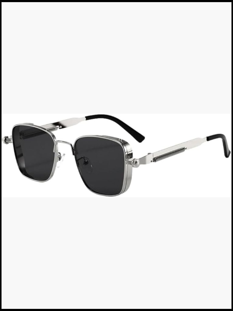 Steampunk Vintage Square Sunglasses - Retro Metal Frame Unisex